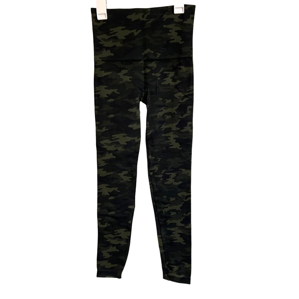 Spanx Seamless Look at Me Now Green Camo Leggings S